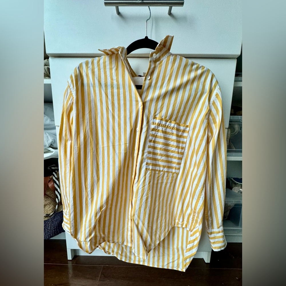 AYR The Deep End Button Down Shirt Size Small Yellow
